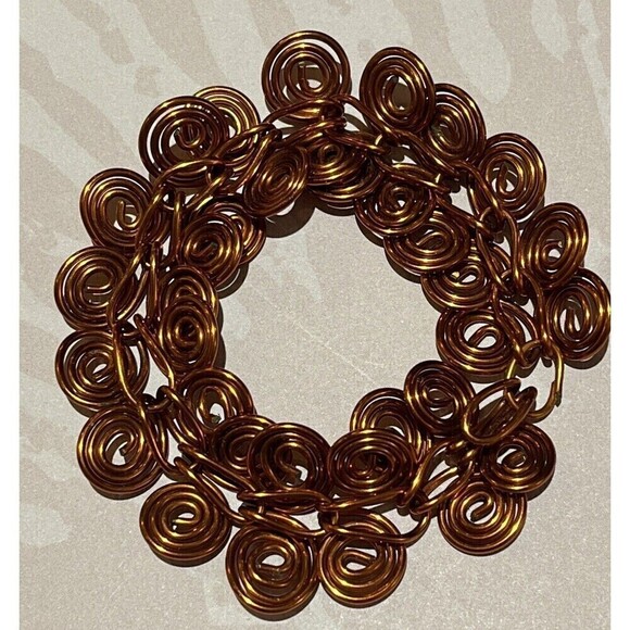 Artisan Made Egyptian Style Copper Bracelet 7.75in Boho Western Art To Wear - Picture 5 of 8